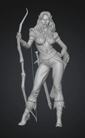 Mô hình 3D nữ cung thủ Elven Archer sắc nét dành cho người chơi - Image 1
