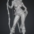 Mô hình 3D nữ cung thủ Elven Archer sắc nét dành cho người chơi - Thumbnail 1