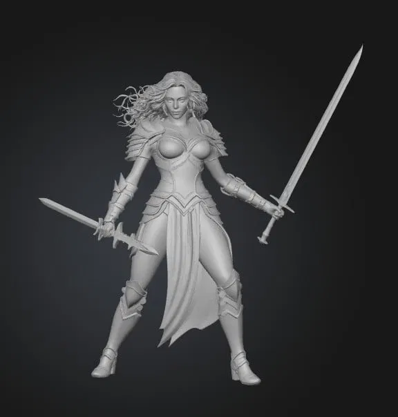 Mô hình 3D nữ chiến binh Warriorgirl of the Moonlit Arena sắc sảo - Image 1