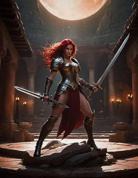 Mô hình 3D nữ chiến binh Warriorgirl of the Moonlit Arena sắc sảo - Image 2