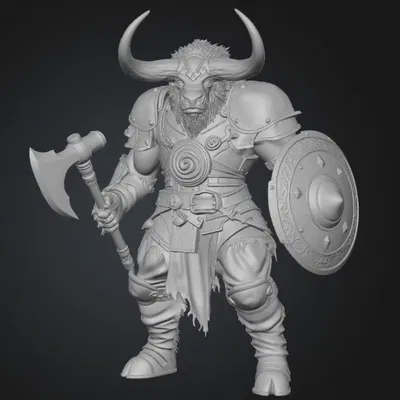 Mô hình 3D Ironhorn Warlord - Chiến binh Minotaur dũng mãnh