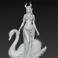 Mô hình 3D nữ quỷ và thiên nga - Tượng nghệ thuật đầy bí ẩn - Thumbnail 4
