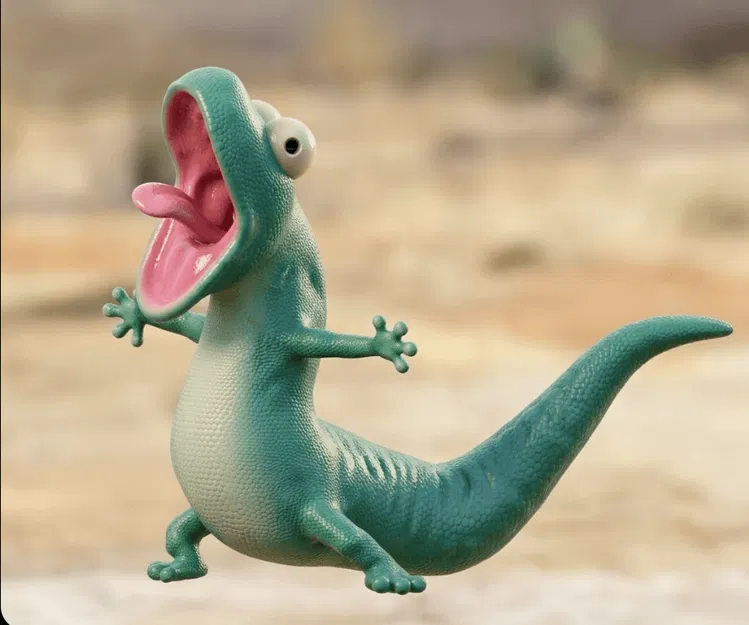 Mô hình thằn lằn Tom (Tom the Lizard) hoạt hình 3D vui nhộn - Image 1