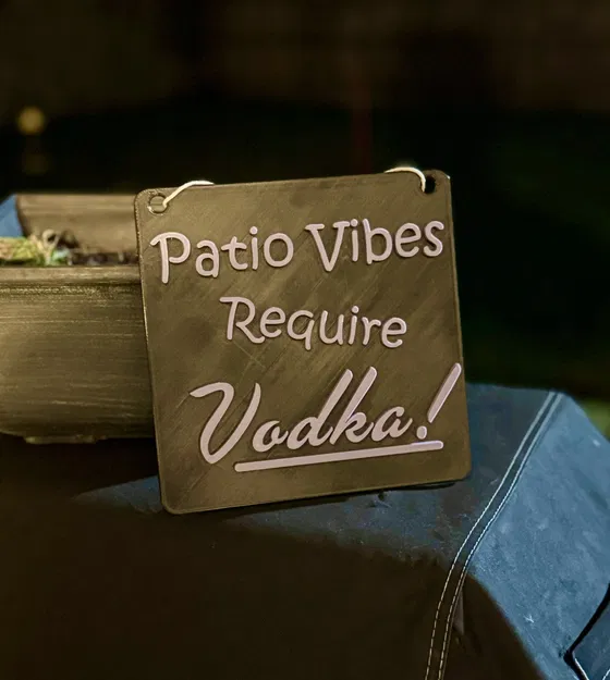 Bảng Hiệu Trang Trí 3D: Patio Vibes Require Vodka - Image 4