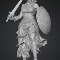 Mô hình 3D nữ chiến binh châu Phi (African Shieldmaiden) cực đẹp - Thumbnail 1