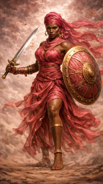 Mô hình 3D nữ chiến binh châu Phi (African Shieldmaiden) cực đẹp - Image 2