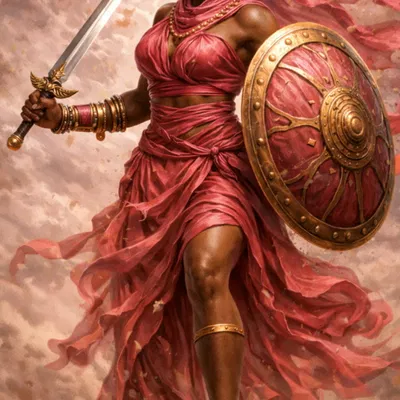 Mô hình 3D nữ chiến binh châu Phi (African Shieldmaiden) cực đẹp