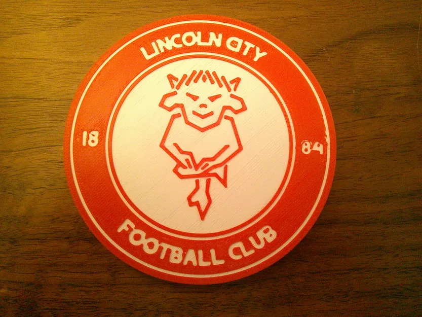 Mô hình 3D logo Lincoln City F.C. làm lót ly hoặc bảng trang trí - Image 1