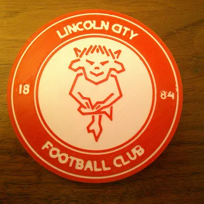 Mô hình 3D logo Lincoln City F.C. làm lót ly hoặc bảng trang trí