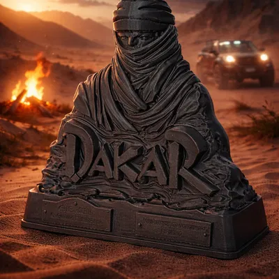 Tượng bán thân tay đua Dakar Rally - Mô hình trang trí Motorsport độc đáo