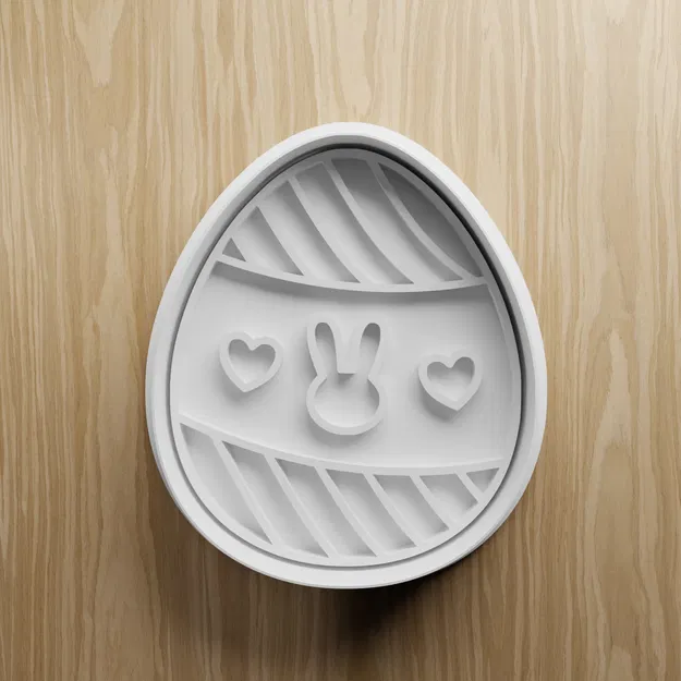 Khuôn Cắt Bánh Quy Hình Trứng Phục Sinh STL | Khuôn Fondant Hình Thỏ | File In 3D - Image 1