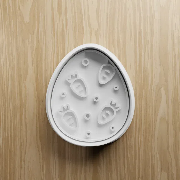 File STL Khuôn Cắt Bánh Quy Trứng Phục Sinh | Khuôn Fondant Họa Tiết Cà Rốt - Image 1