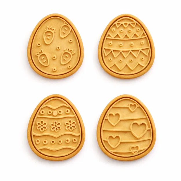 File STL Khuôn Cắt Bánh Quy Trứng Phục Sinh | Khuôn Fondant Họa Tiết Cà Rốt - Image 2