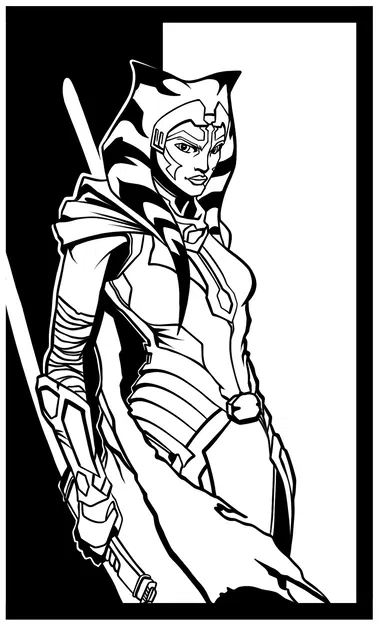 Tranh treo tường 3D nhân vật Ahsoka Tano in 3D cực đẹp - Image 1