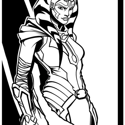 Tranh treo tường 3D nhân vật Ahsoka Tano in 3D cực đẹp