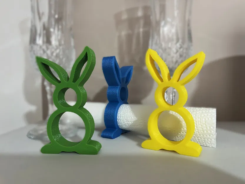 Vòng giữ khăn giấy hình chú thỏ trang trí Phục sinh - Image 2