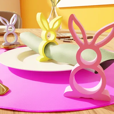 Vòng giữ khăn giấy hình chú thỏ trang trí Phục sinh