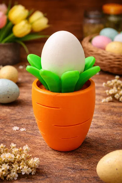 Giá Đỡ Trứng Hình Củ Cà Rốt – Đồ Trang Trí Lễ Phục Sinh - Image 1
