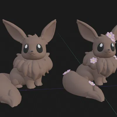 Mô hình 3D Flower Eevee - Pokémon Fanart