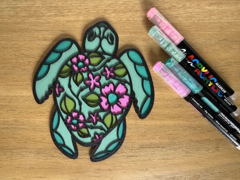 Rùa - Mô hình tô màu 2 phần - Image 1