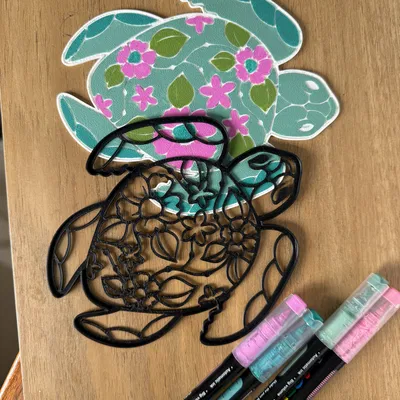 Rùa - Mô hình tô màu 2 phần