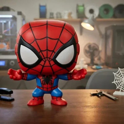 Mô hình Spider-Man phong cách Funko Pop (Hỗ trợ đa màu cho Bambu/Prusa MMU)