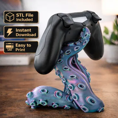 Mô hình 3D giá đỡ tay cầm hình xúc tu cách điệu