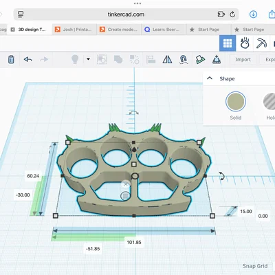 Mô hình Brass Knuckles - Phụ kiện trưng bày in 3D cực chất