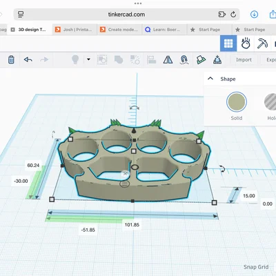 Mô hình Brass Knuckles - Phụ kiện trưng bày in 3D cực chất