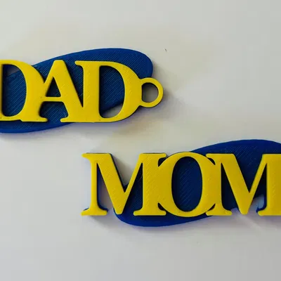 Móc khóa Mom & Dad - Thiết kế in 3D đơn giản, độc đáo cho gia đình