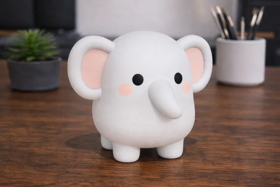 Chú Voi Hoạt Hình Siêu Đáng Yêu – Mô Hình Voi Nhỏ Trang Trí - Image 1