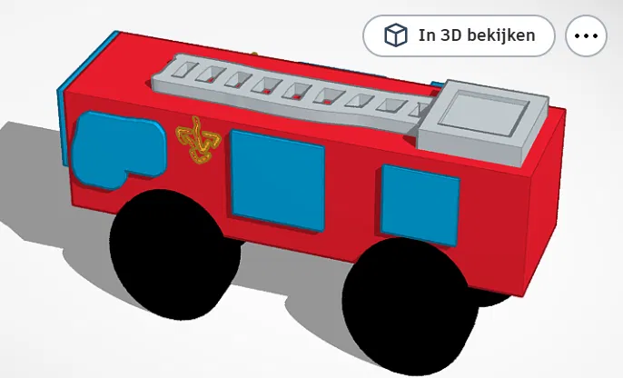 Mô hình xe chữa cháy 3D decor đơn giản và tinh tế - Image 1