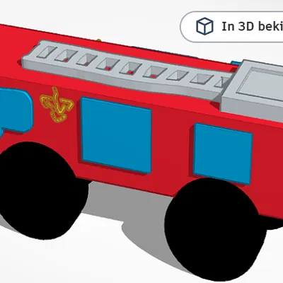 Mô hình xe chữa cháy 3D decor đơn giản và tinh tế