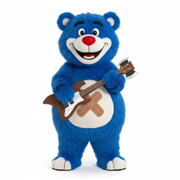 Mô hình in 3D chú gấu Drunken Bear chơi guitar siêu ngầu - Image 1