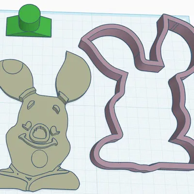 Khuôn cắt bánh hình Piglet - Winnie the Pooh (3D Printing Model)