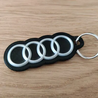 Móc khóa Audi in 3D phong cách hai màu độc đáo