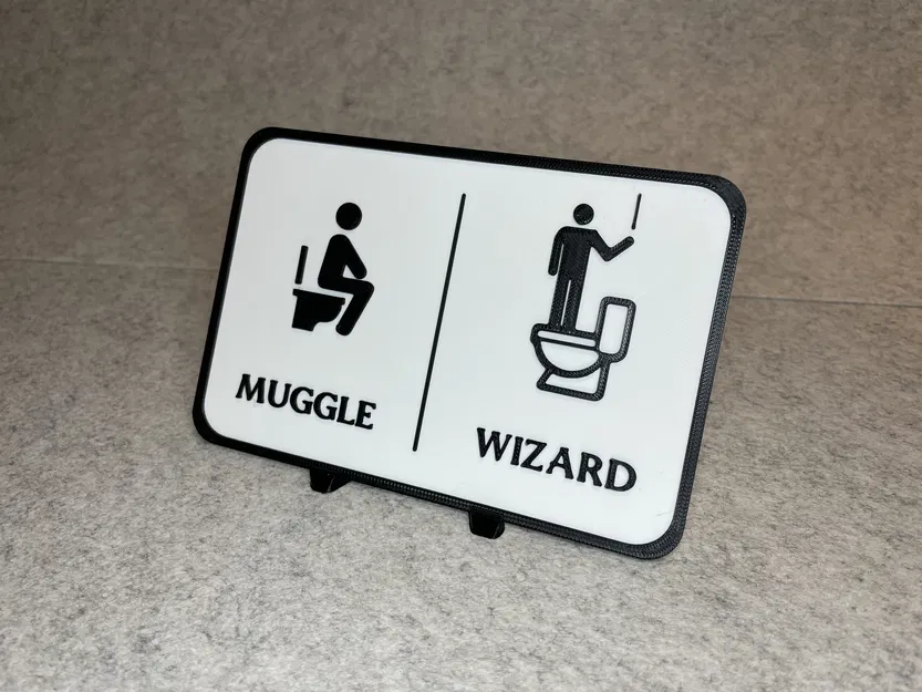Biển báo nhà vệ sinh Harry Potter Muggle Wizard trang trí cực chất - Image 1