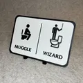 Biển báo nhà vệ sinh Harry Potter Muggle Wizard trang trí cực chất - Thumbnail 1