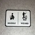 Biển báo nhà vệ sinh Harry Potter Muggle Wizard trang trí cực chất - Thumbnail 2