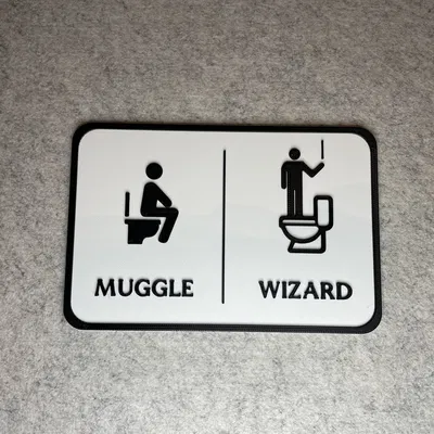 Biển báo nhà vệ sinh Harry Potter Muggle Wizard trang trí cực chất