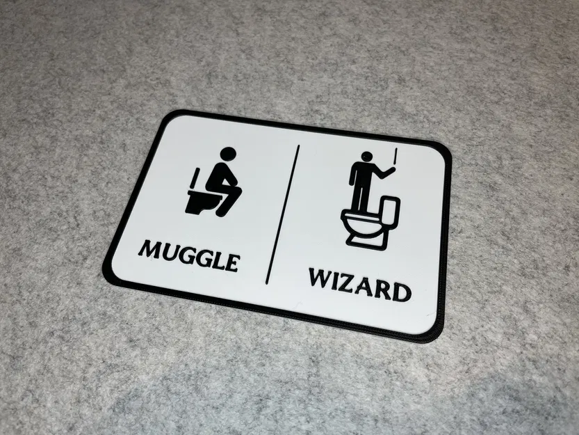 Biển báo nhà vệ sinh Harry Potter Muggle Wizard trang trí cực chất - Image 3