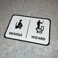 Biển báo nhà vệ sinh Harry Potter Muggle Wizard trang trí cực chất - Thumbnail 3