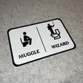 Biển báo nhà vệ sinh Harry Potter Muggle Wizard trang trí cực chất - Thumbnail 4