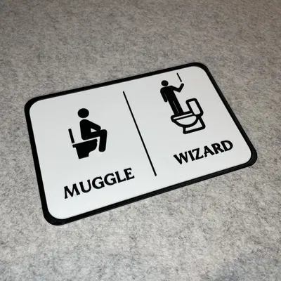 Biển báo nhà vệ sinh Harry Potter Muggle Wizard trang trí cực chất