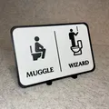 Biển báo nhà vệ sinh Harry Potter Muggle Wizard trang trí cực chất - Thumbnail 5