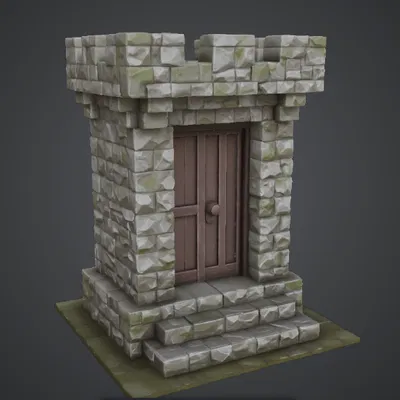 Mô hình cổng đá lâu đài trung cổ cho sa bàn RPG (Stone doorway)