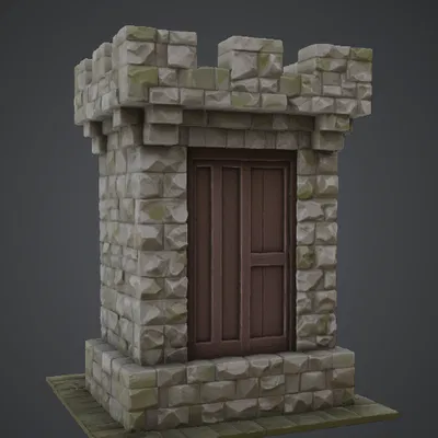 Mô hình cổng đá lâu đài trung cổ cho sa bàn RPG (Stone doorway)