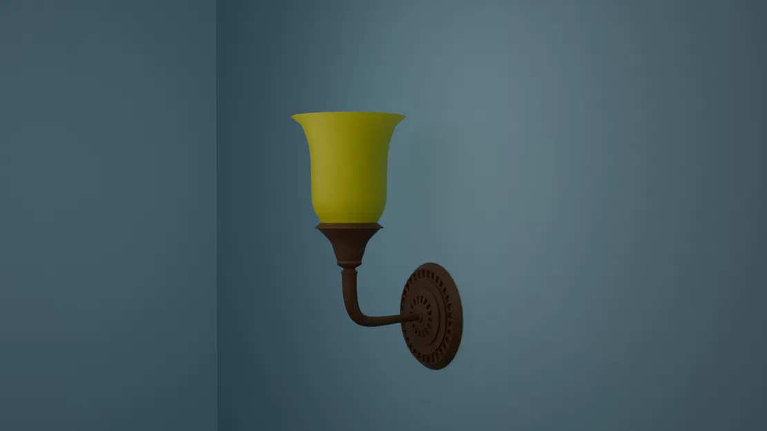 Mô hình 3D đèn treo tường phong cách cổ điển - Image 1