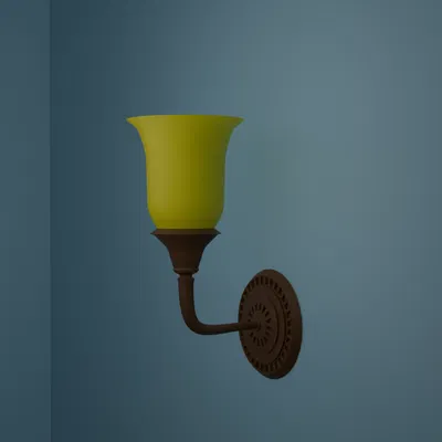 Mô hình 3D đèn treo tường phong cách cổ điển