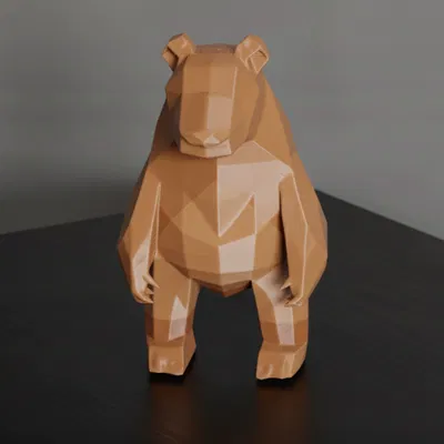 Mô hình tượng gấu Low-Poly